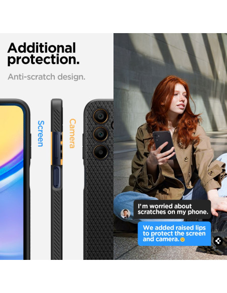 Etui Do Galaxy A15 4G / 5G Spigen Liquid Air Czarny Matowy