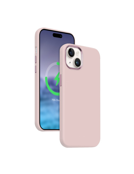 Etui Do iPhone 15 MagSafe Crong Color Cover Lux Magnetic Różowy