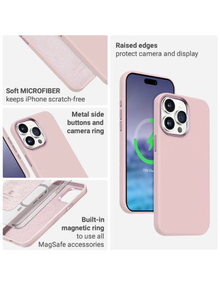 Etui Do iPhone 15 MagSafe Crong Color Cover Lux Magnetic Różowy