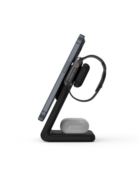 Ładowarka bezprzewodowa 3w1 z MagSafe do iPhone Crong MagSpot Pivot Stand