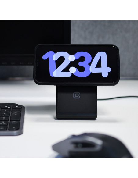 Ładowarka bezprzewodowa 3w1 z MagSafe do iPhone Crong MagSpot Pivot Stand