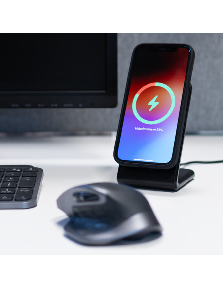 Ładowarka bezprzewodowa 3w1 z MagSafe do iPhone Crong MagSpot Pivot Stand