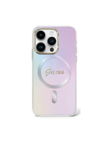 Etui Do iPhone 15 Pro Guess IML Iridescent MagSafe Fioletowy