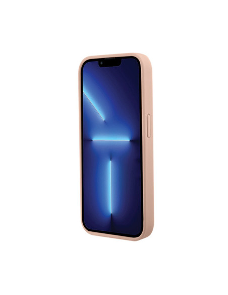 Etui Do iPhone 15 Pro Max Guess Croco Triangle Metal Logo Różowy