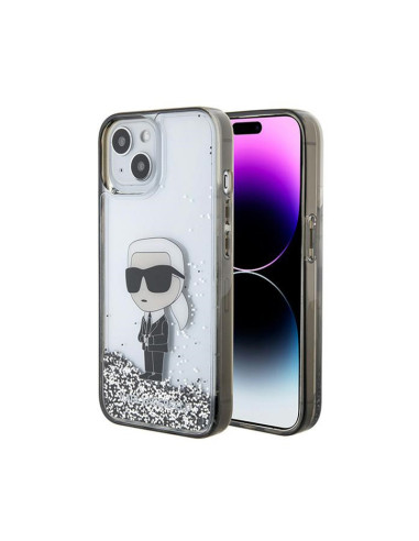 Etui Do iPhone 15 Karl Lagerfeld Liquid Glitter Ikonik Przezroczysty