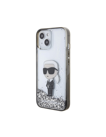 Etui Do iPhone 15 Karl Lagerfeld Liquid Glitter Ikonik Przezroczysty