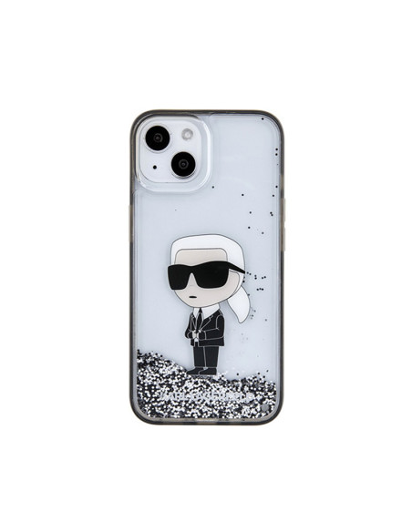Etui Do iPhone 15 Karl Lagerfeld Liquid Glitter Ikonik Przezroczysty