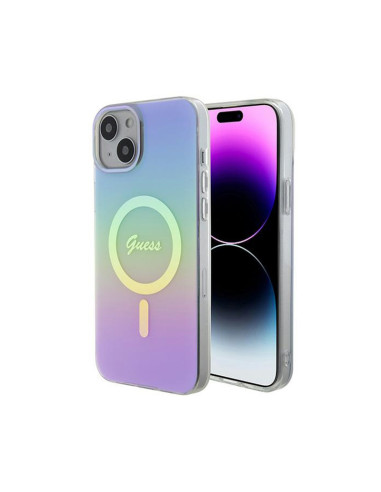 Etui Do iPhone 15 Guess IML Iridescent MagSafe Fioletowy