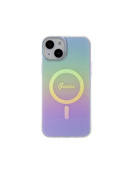 Etui Do iPhone 15 Guess IML Iridescent MagSafe Fioletowy