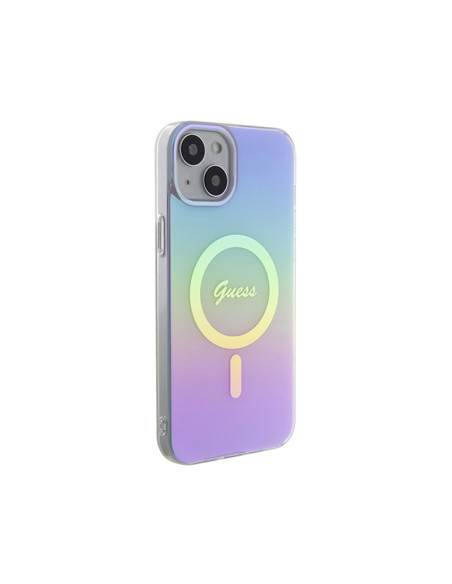 Etui Do iPhone 15 Guess IML Iridescent MagSafe Fioletowy