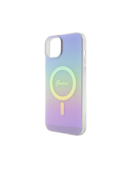 Etui Do iPhone 15 Guess IML Iridescent MagSafe Fioletowy