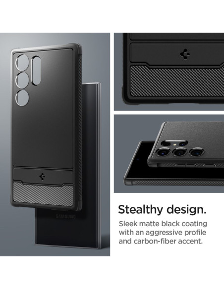 Etui Do Galaxy S24 Ultra Spigen Rugged Armor Czarny Matowy