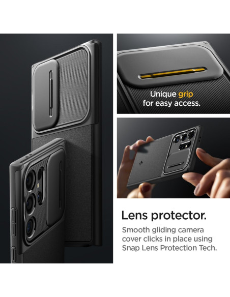 Etui Do Galaxy S24 Ultra Spigen Optik Armor Czarny