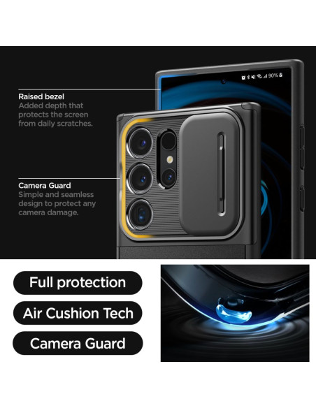 Etui Do Galaxy S24 Ultra Spigen Optik Armor Czarny