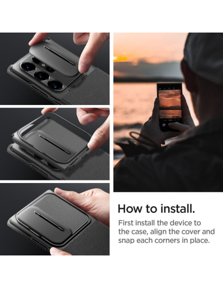 Etui Do Galaxy S24 Ultra Spigen Optik Armor Czarny