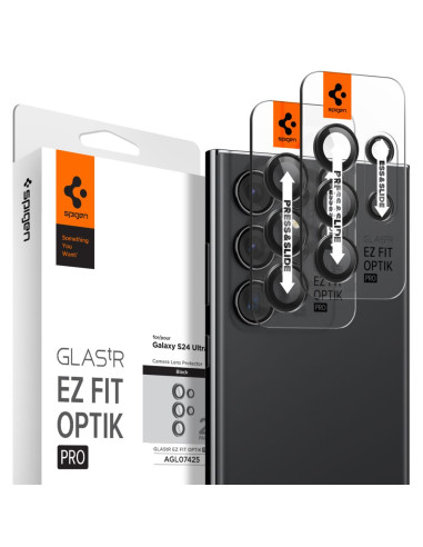 2x Osłona Aparatu Spigen Optik.Tr " Ez Fit " Camera Protector Galaxy S24 Ultra Czarny