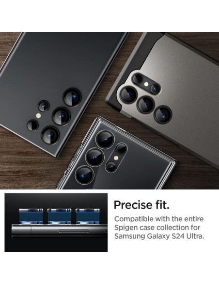 2x Osłona Aparatu Spigen Optik.Tr " Ez Fit " Camera Protector Galaxy S24 Ultra Czarny