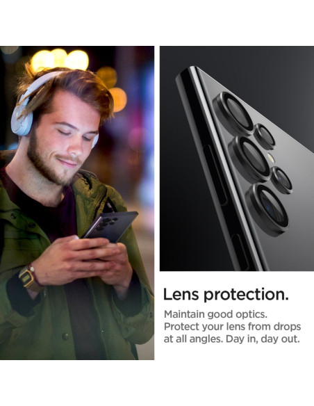 2x Osłona Aparatu Spigen Optik.Tr " Ez Fit " Camera Protector Galaxy S24 Ultra Czarny