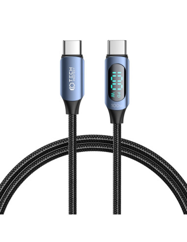 Kabel USB-C / USB-C Tech-Protect Ultraboost Led PD100W/5A 100 cm Niebieski