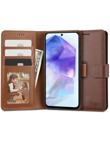 Etui Do Galaxy A55 5G Tech-Protect Wallet Brązowy