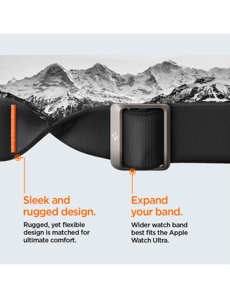 Pasek Do Apple Watch Ultra 49 mm Spigen Lite Fit ”Pro” Czarny Matowy