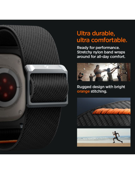 Pasek Do Apple Watch Ultra 49 mm Spigen Lite Fit ”Pro” Czarny Matowy