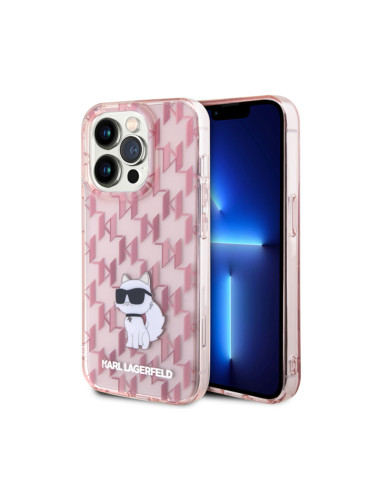 Etui Do iPhone 15 Pro Max Karl Lagerfeld Monogram Choupette Różowy