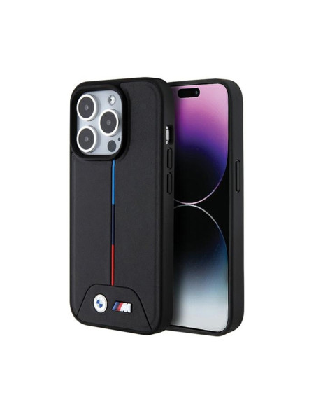 Etui Do iPhone 15 Pro BMW Quilted Tricolor MagSafe Czarny