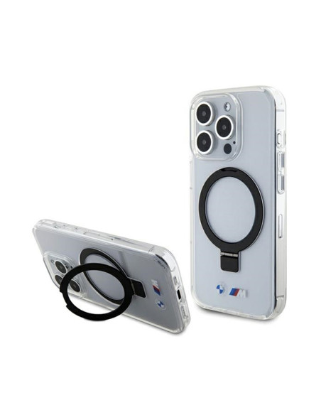 Etui Do iPhone 15 Pro BMW Ring Stand M Collection MagSafe Przezroczysty