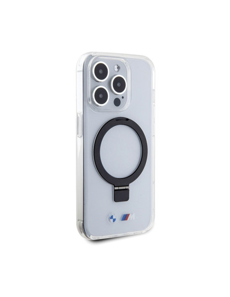 Etui Do iPhone 15 Pro BMW Ring Stand M Collection MagSafe Przezroczysty