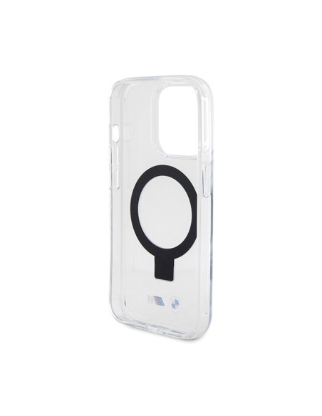 Etui Do iPhone 15 Pro BMW Ring Stand M Collection MagSafe Przezroczysty
