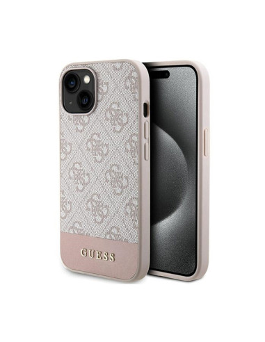 Etui Do iPhone 15 Guess 4G Bottom Stripe Collection Różowy