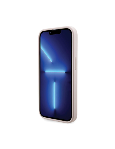 Etui Do iPhone 15 Pro Guess 4G Printed Stripes MagSafe Różowy