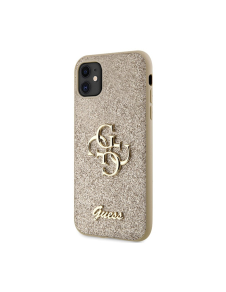Etui Do iPhone 11 Guess Glitter Script Big 4G Złoty