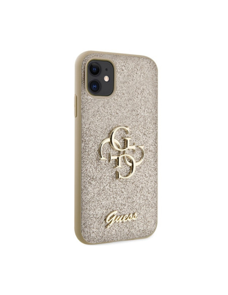 Etui Do iPhone 11 Guess Glitter Script Big 4G Złoty