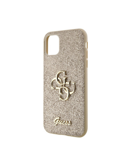 Etui Do iPhone 11 Guess Glitter Script Big 4G Złoty