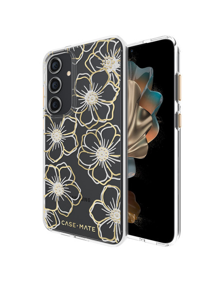 Etui Do Samsung Galaxy S24+ Case-Mate Floral Gems Złoty