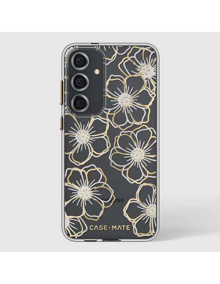 Etui Do Samsung Galaxy S24+ Case-Mate Floral Gems Złoty