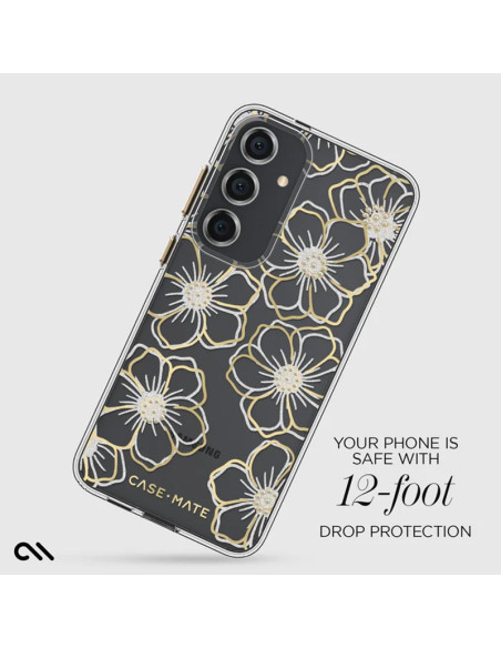 Etui Do Samsung Galaxy S24+ Case-Mate Floral Gems Złoty