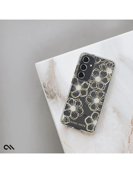 Etui Do Samsung Galaxy S24+ Case-Mate Floral Gems Złoty