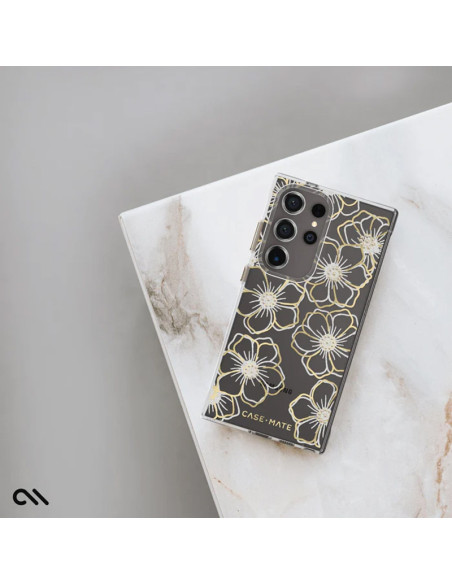 Etui Do Samsung Galaxy S24 Ultra Case-Mate Floral Gems Złoty