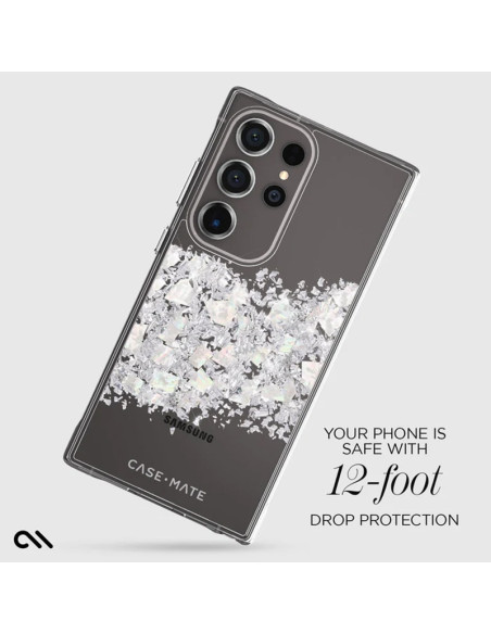 Etui Do Samsung Galaxy S24 Ultra zdobione masą perłową Case-Mate Karat Przezroczysty