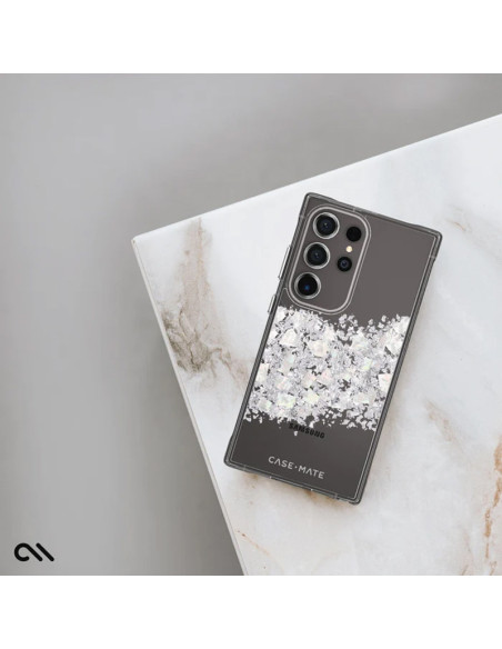 Etui Do Samsung Galaxy S24 Ultra zdobione masą perłową Case-Mate Karat Przezroczysty
