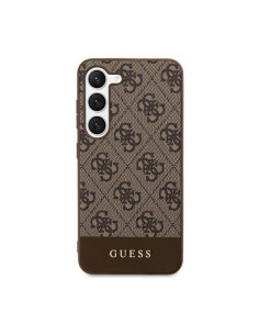 Etui Do Samsung Galaxy S24 Ultra Guess 4G Bottom Stripe Metal Logo Collection Brązowy