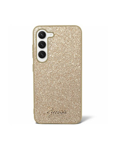 Etui Do Samsung Galaxy S24 Ultra Guess Glitter Flakes Metal Logo Case Złoty
