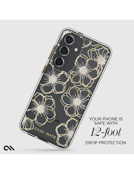 Etui Do Samsung Galaxy S24 Case-Mate Floral Gems Złoty