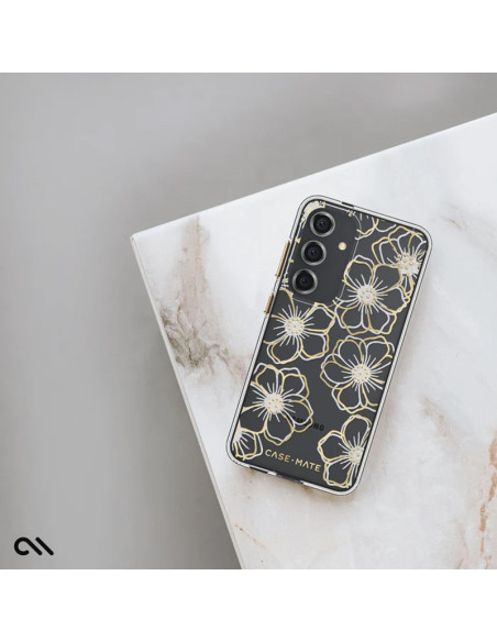 Etui Do Samsung Galaxy S24 Case-Mate Floral Gems Złoty