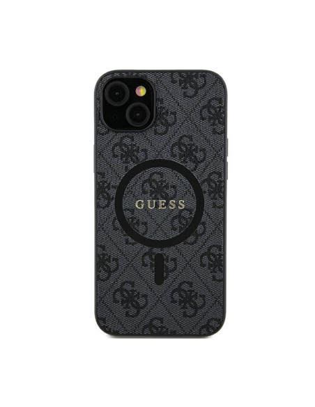 Etui Do Samsung Galaxy S24 Guess 4G Collection Leather Metal Logo MagSafe Czarny