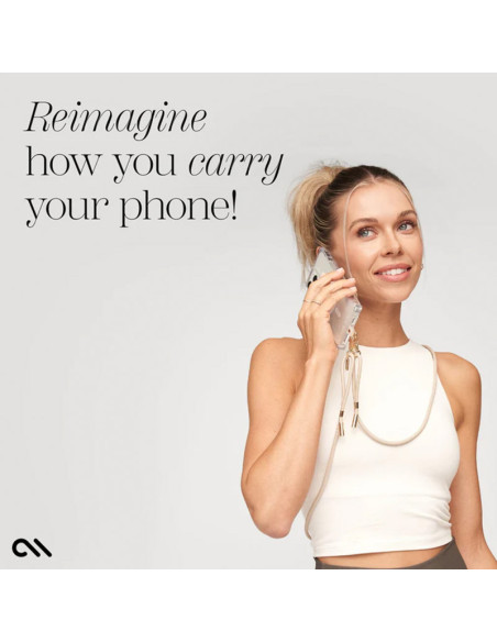 Pasek na ramię do telefonu Case-Mate Phone Crossbody Rope Beżowy
