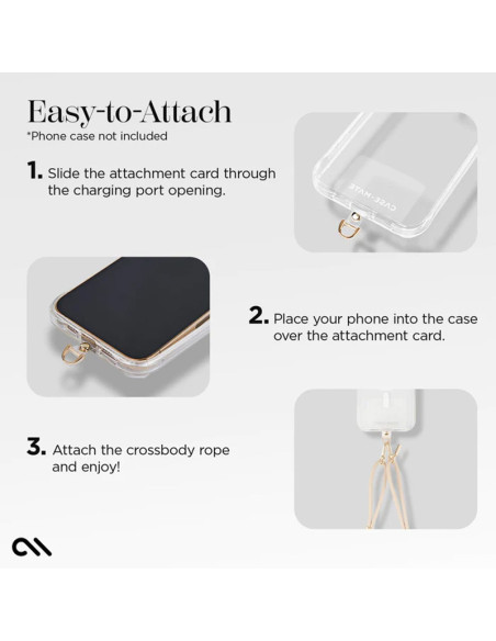 Pasek na ramię do telefonu Case-Mate Phone Crossbody Rope Beżowy
